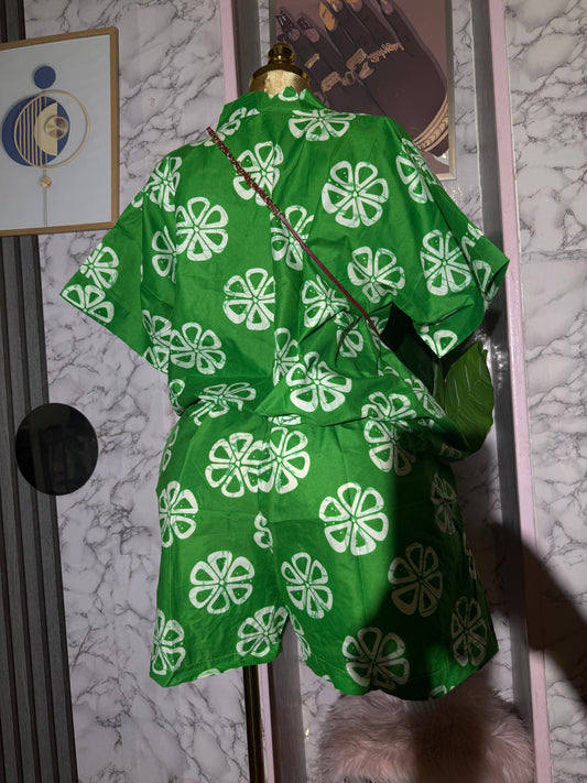 2 pieces short set wey dy give joy all size fits