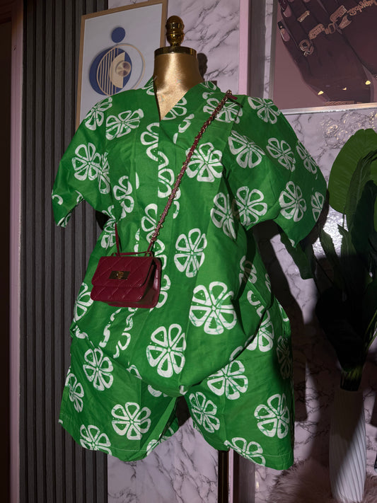 2 pieces short set wey dy give joy all size fits