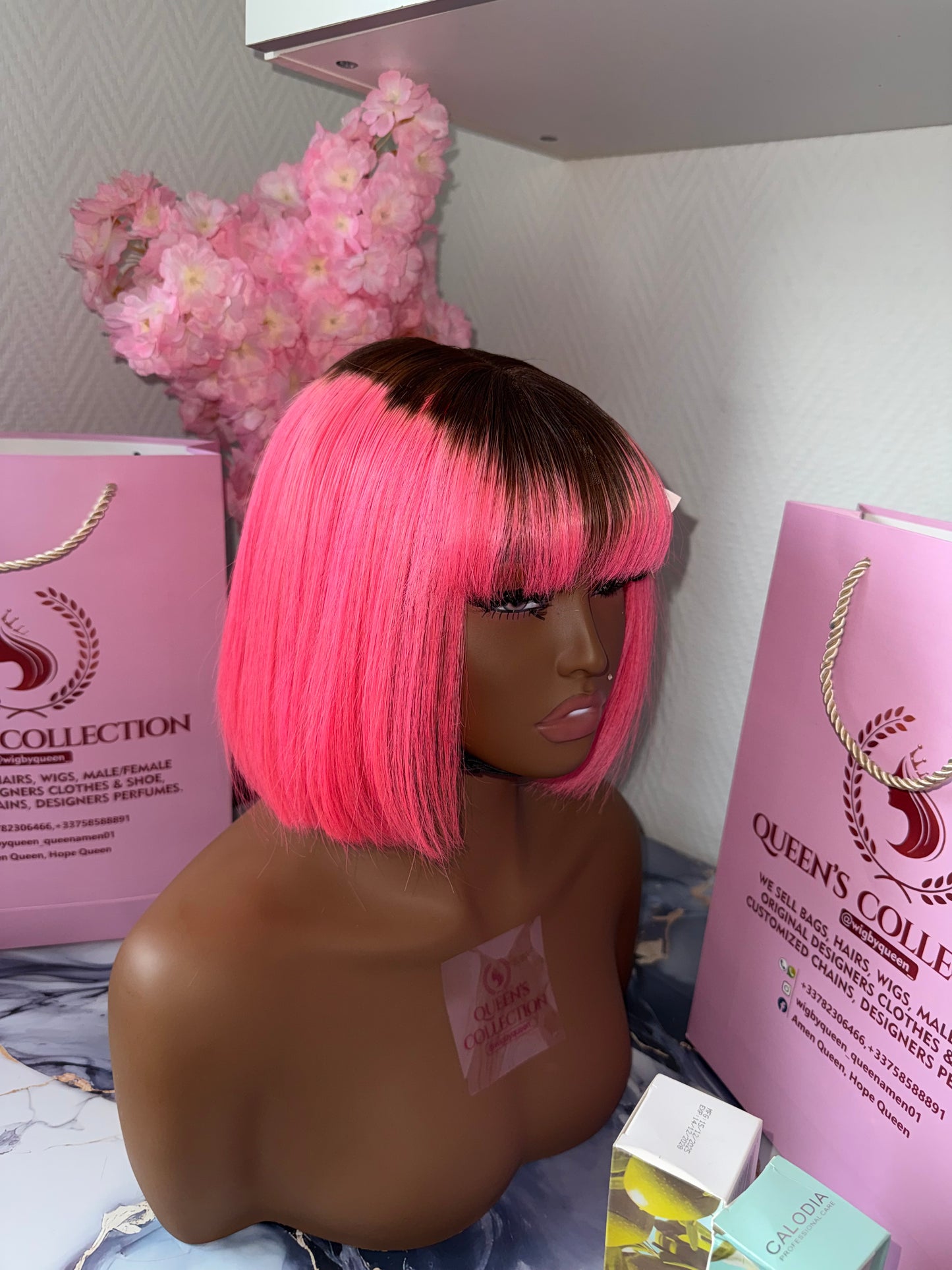 Pink Bob Wig – Soft & Stylish fringe