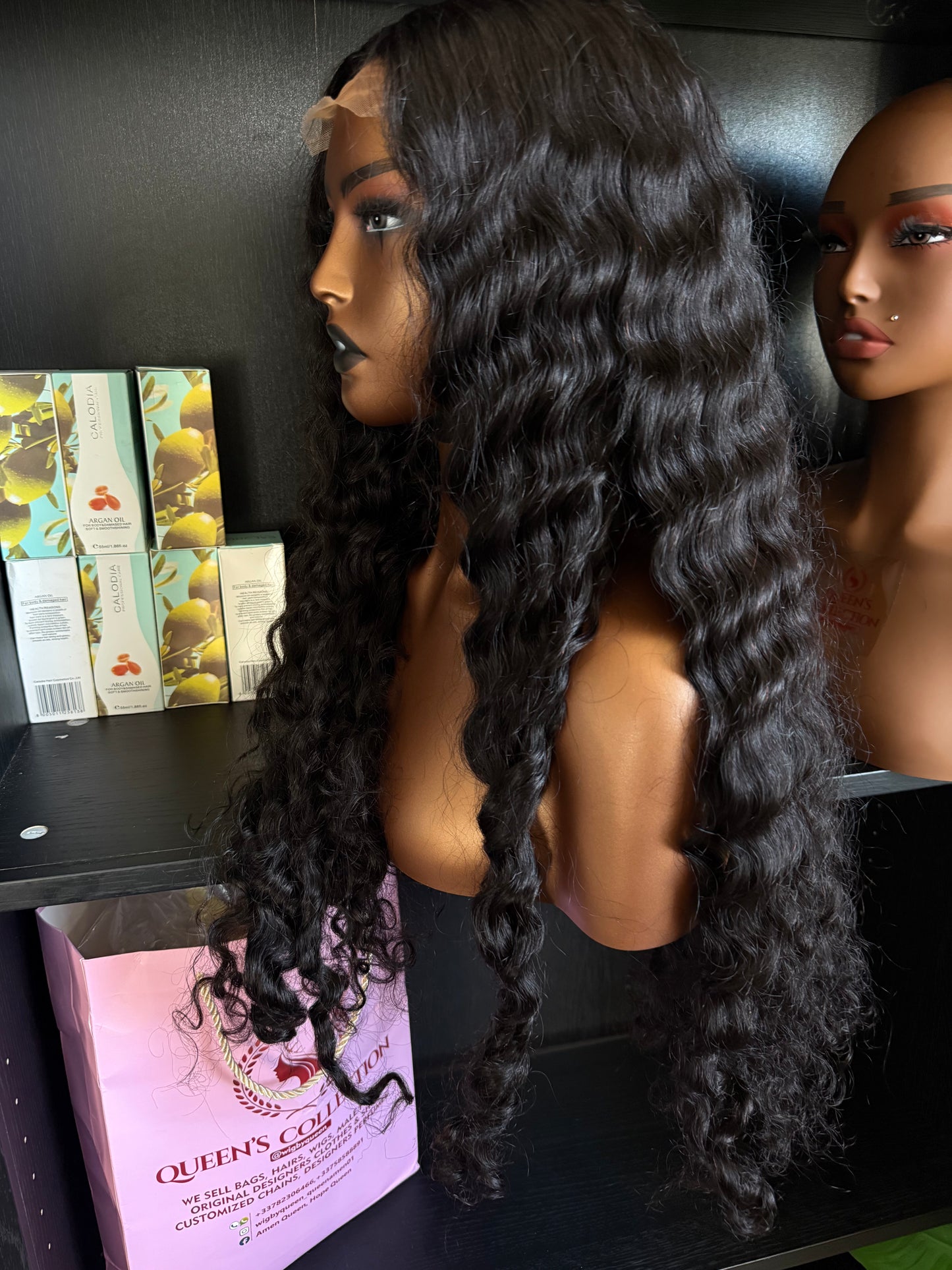 Deep wave curls with 4x4 closure